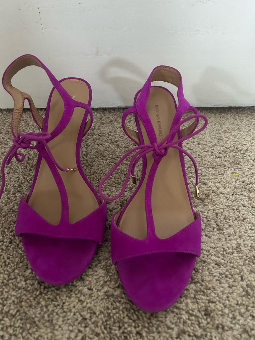 Banana Republic Fuchsia Suede Lace-Up Heels